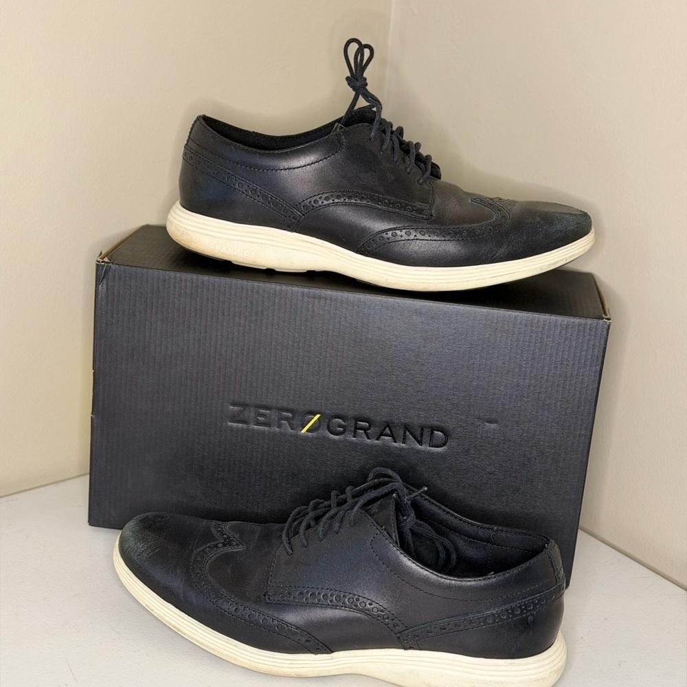 Cole Haan Men's Black and White Zerogrand Oxfords